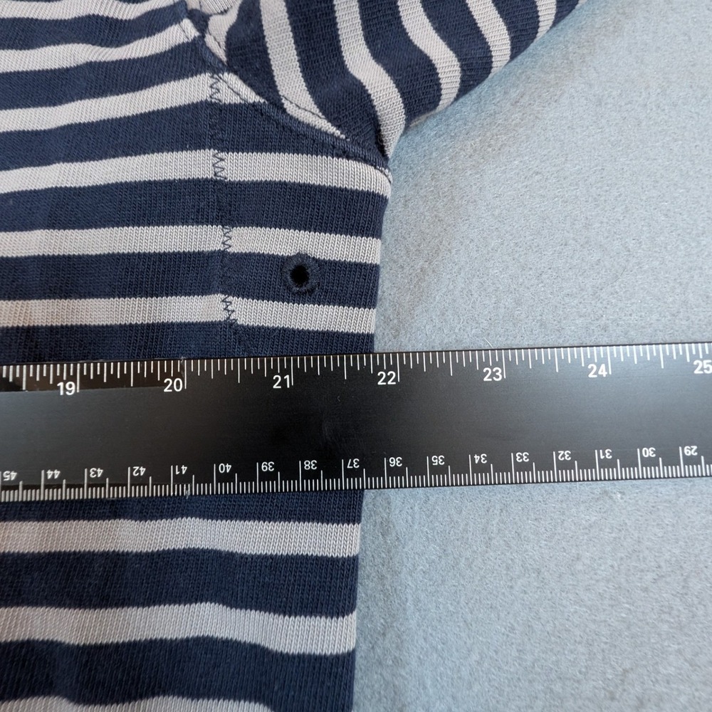J. Crew Rugby Quarter-Zip Pullover Men Large Striped Long Sleeve Elbow Patches - Picture 5 of 9